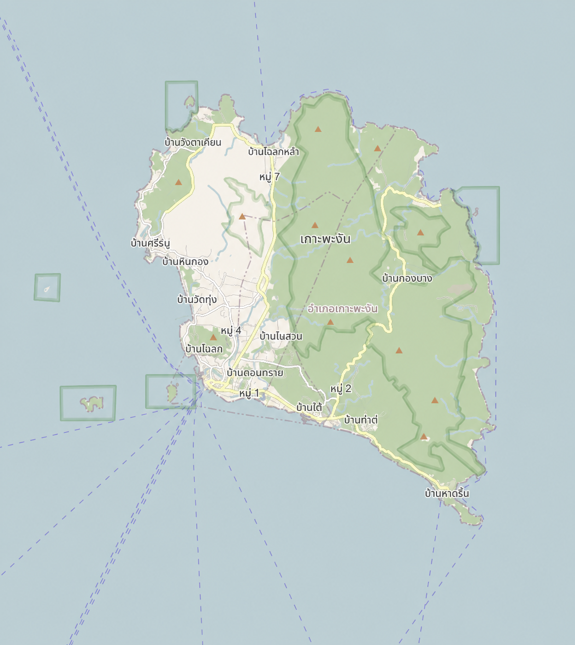 Map of Koh Phangan, Thailand