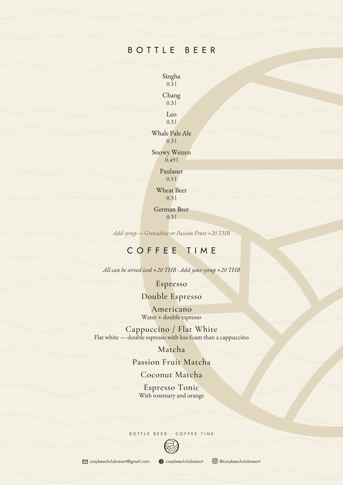 Cosy beverage menu page 3
