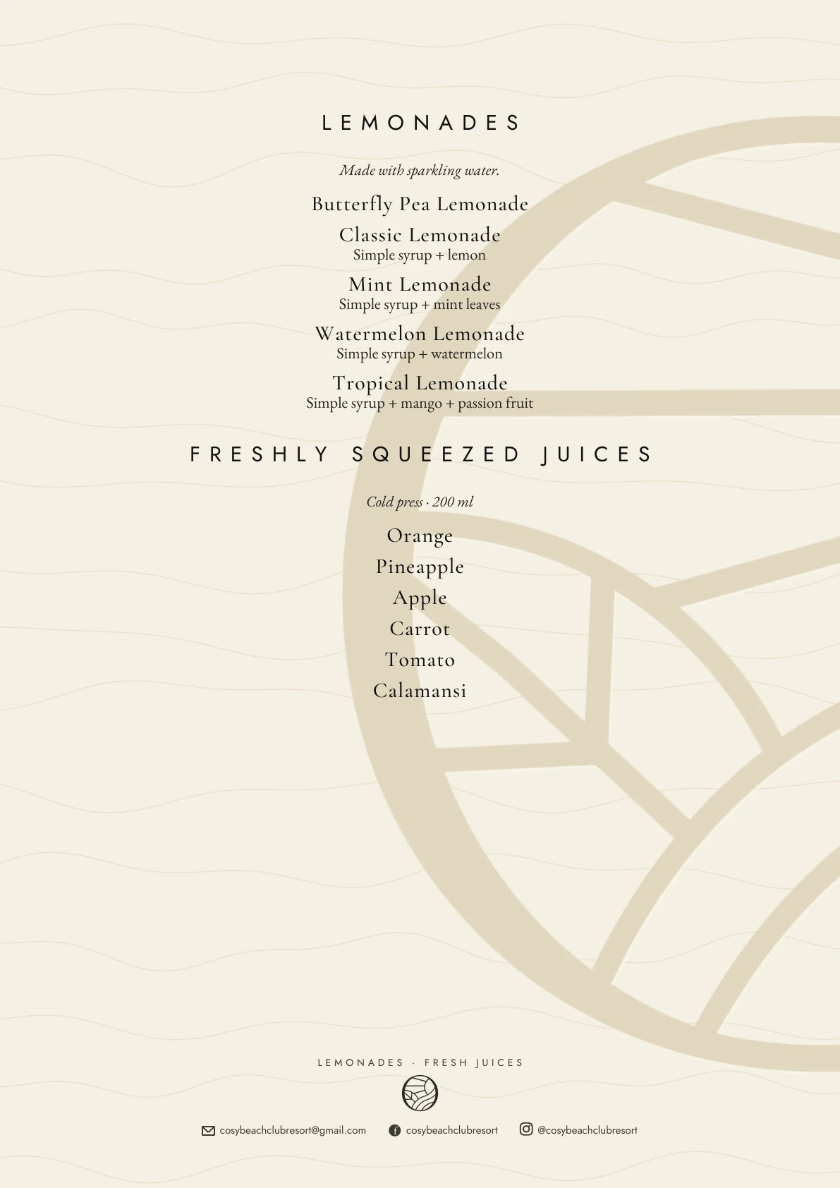 Cosy beverage menu page 5