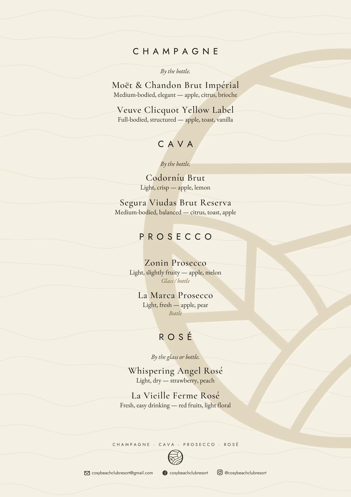 Cosy beverage menu page 8