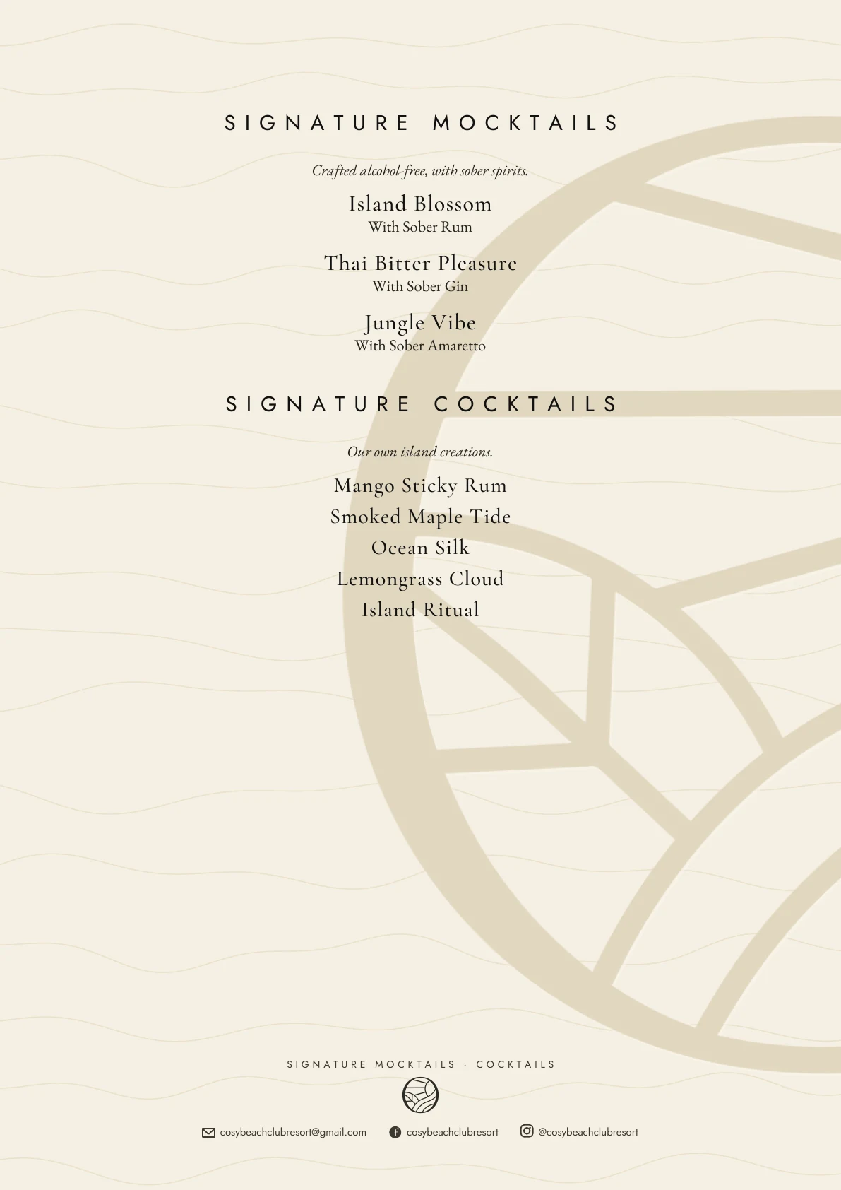 Cosy beverage menu page 9