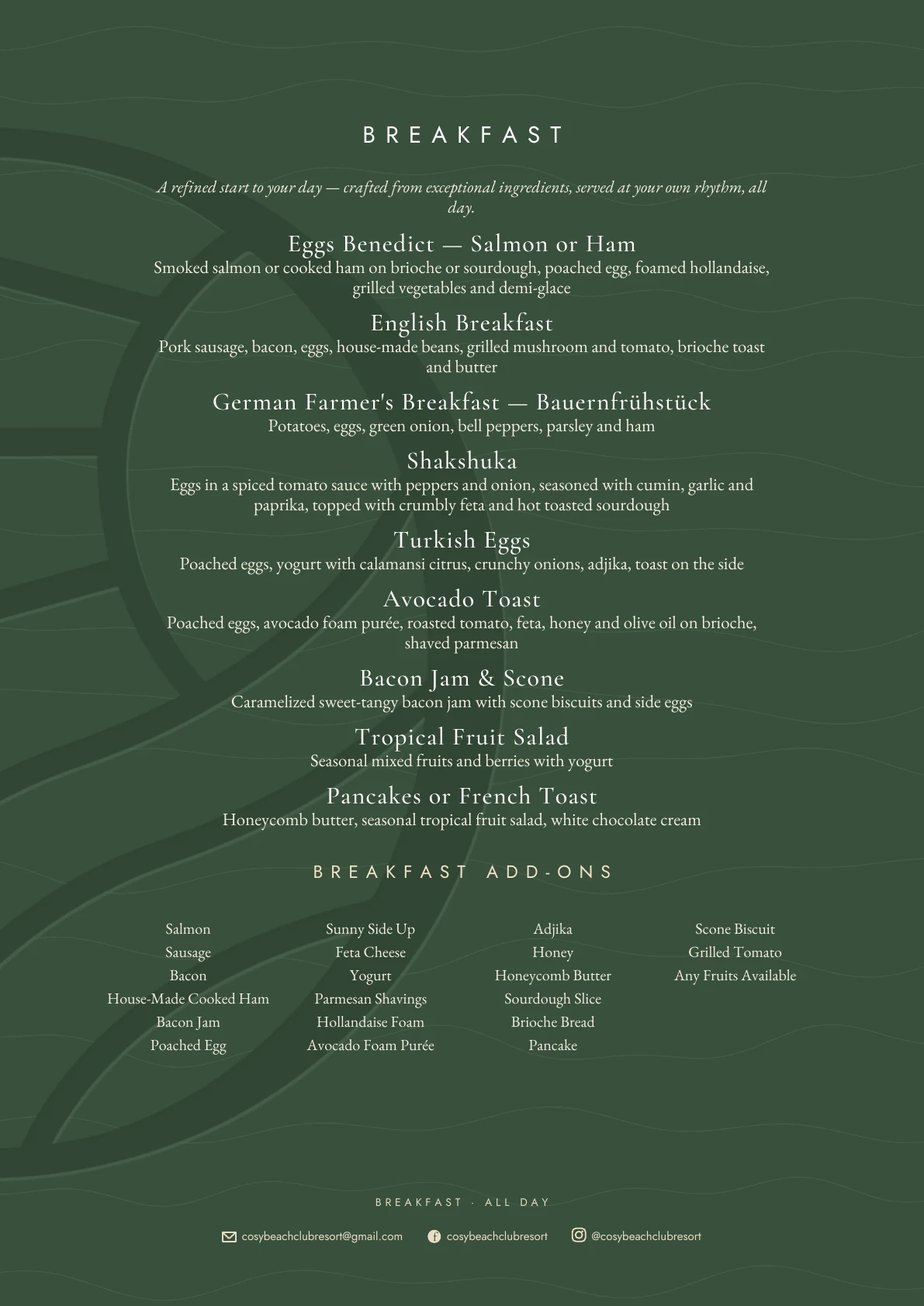 Cosy food menu page 3