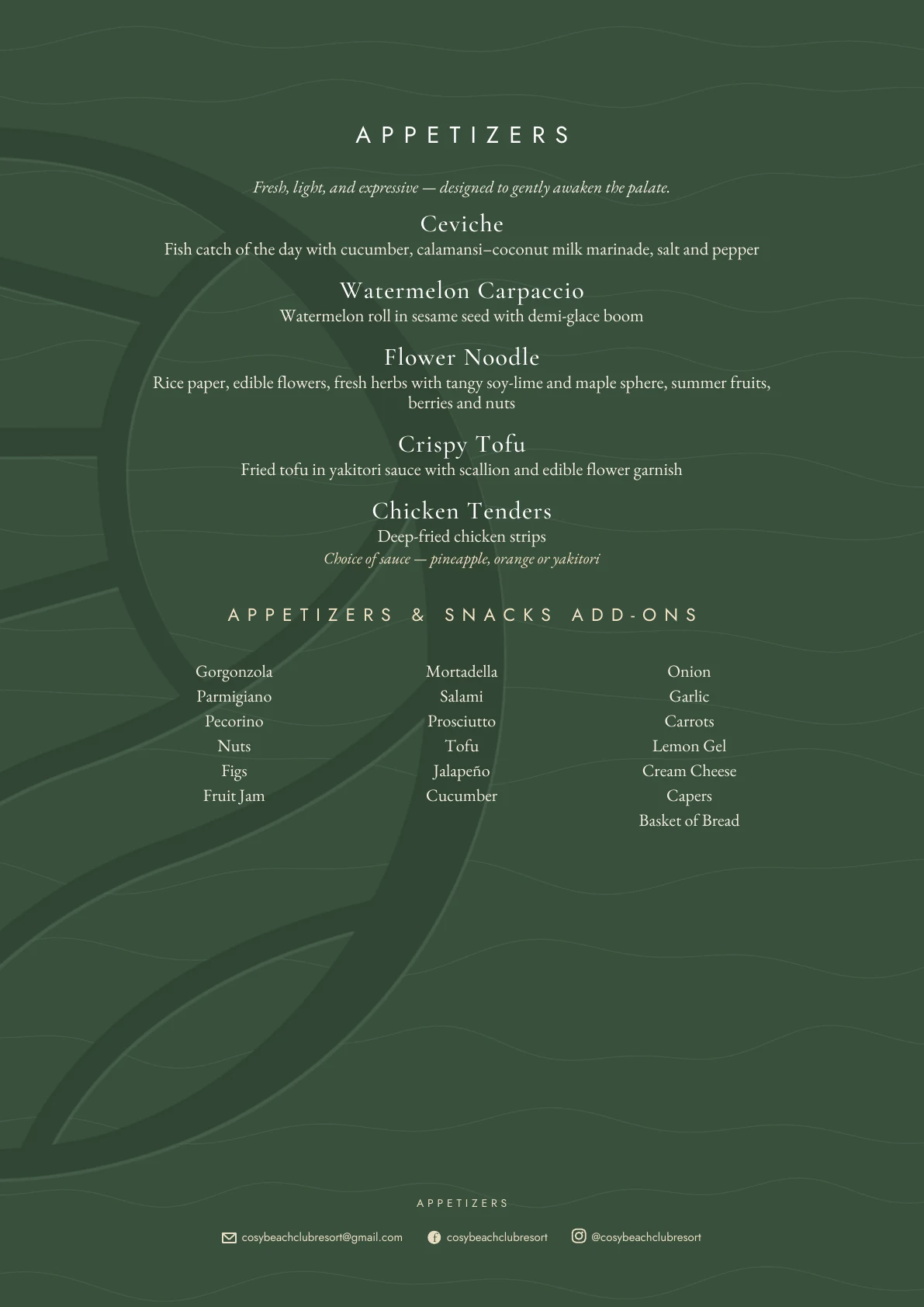Cosy food menu page 5