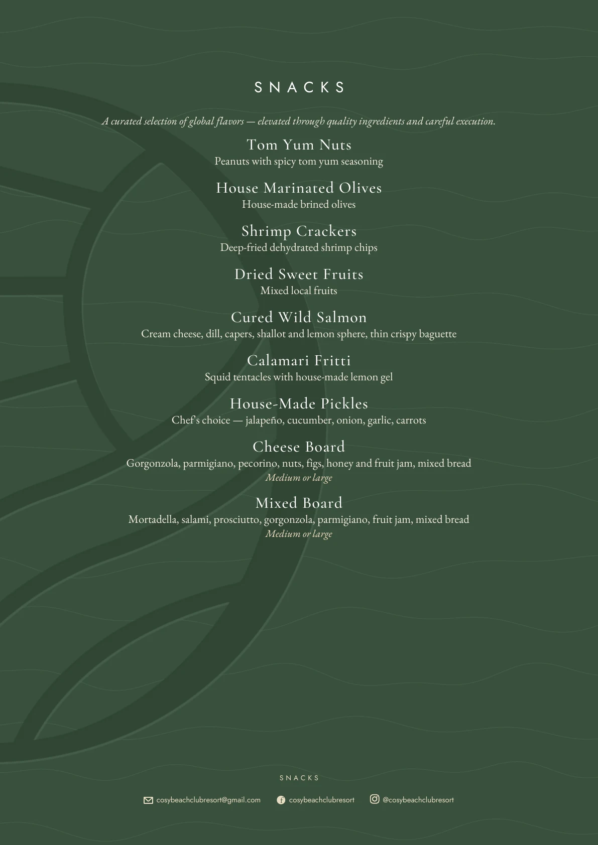 Cosy food menu page 6