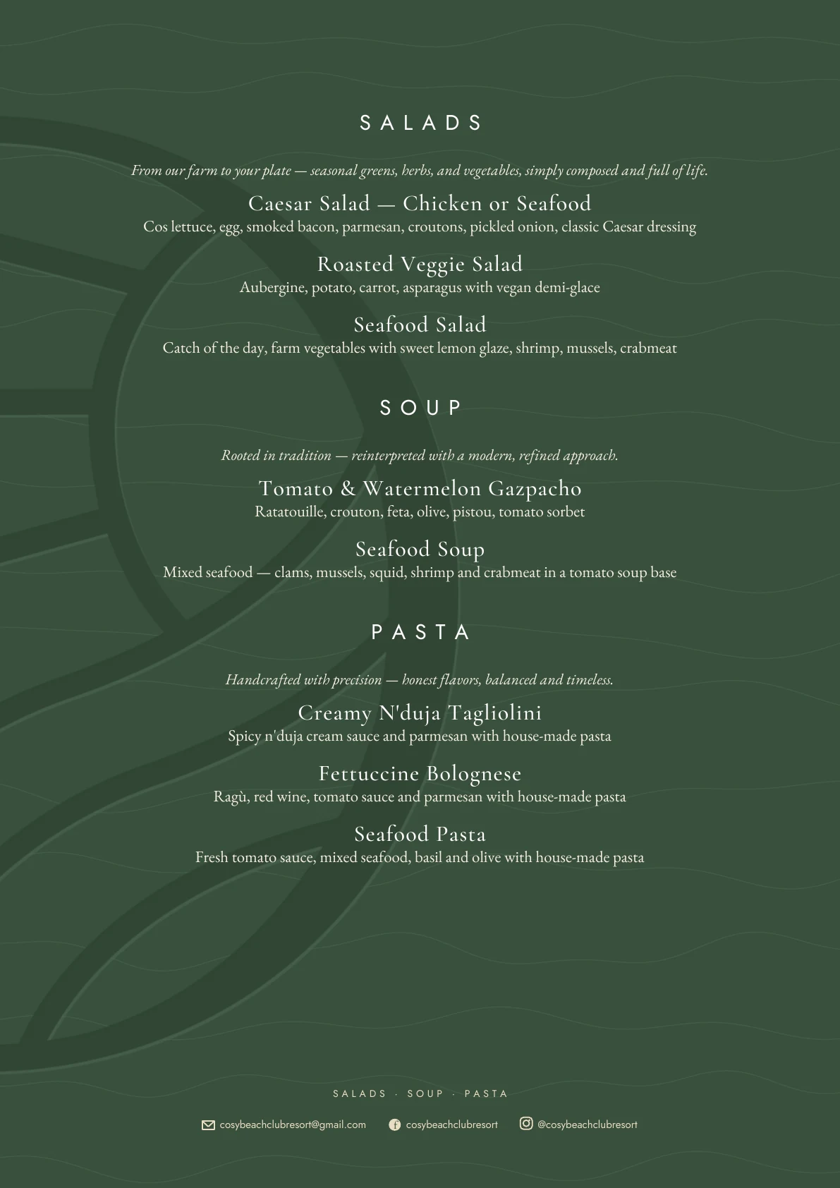 Cosy food menu page 7