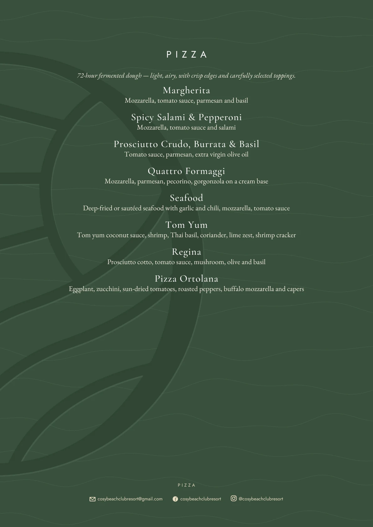 Cosy food menu page 8