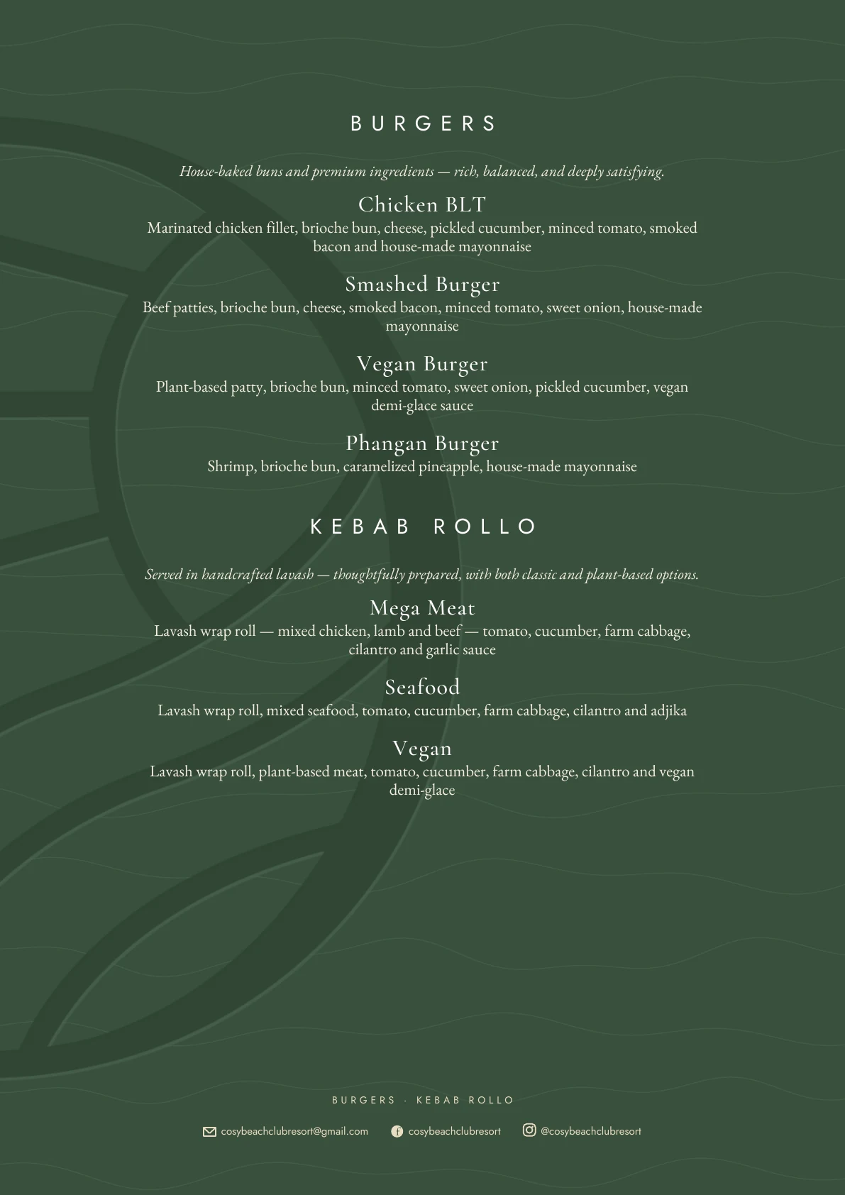 Cosy food menu page 9