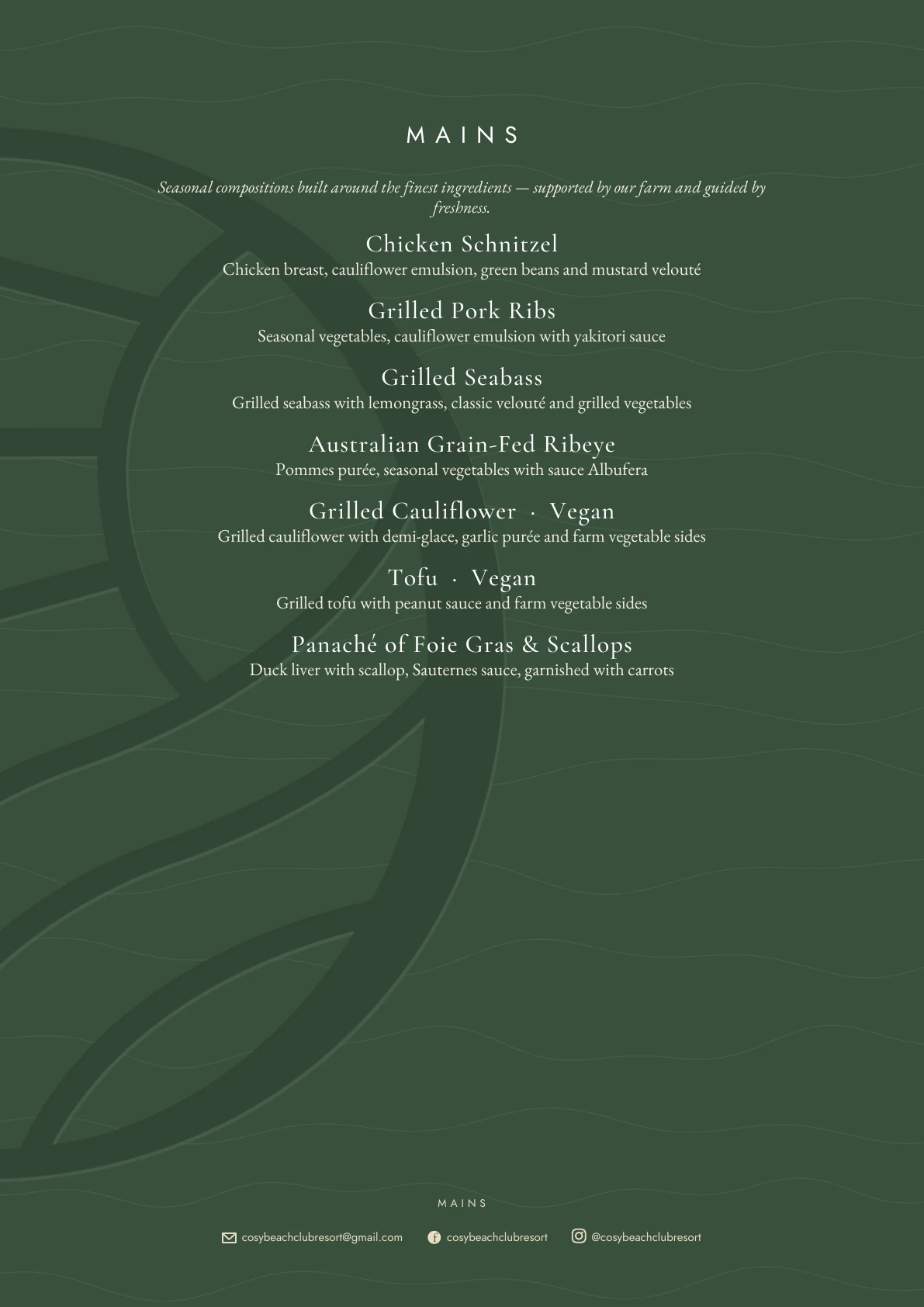 Cosy food menu page 10