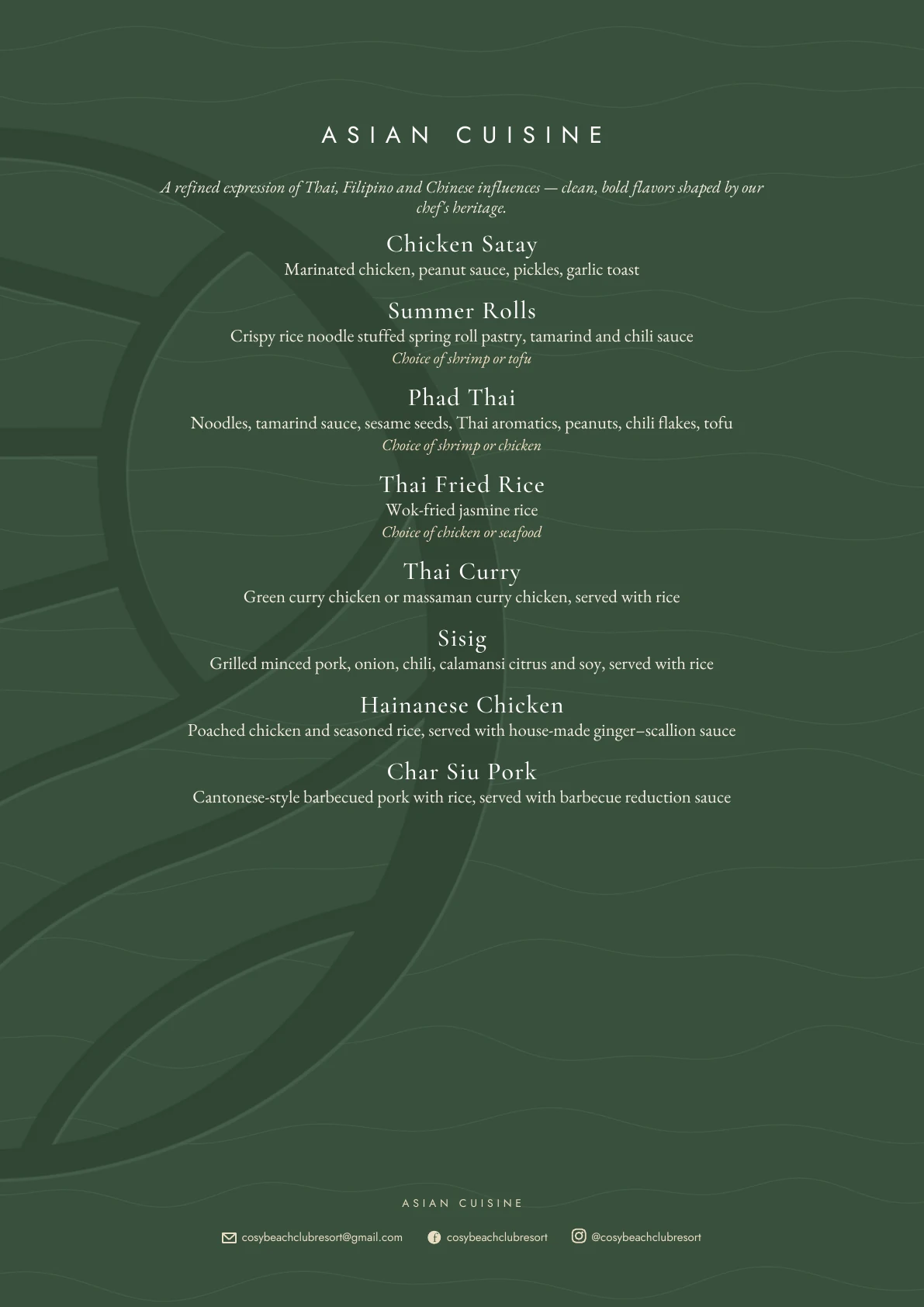 Cosy food menu page 11
